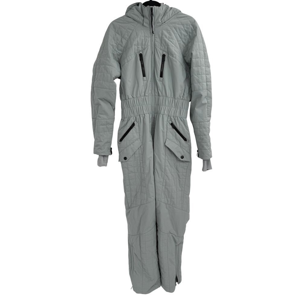 FP Movement Free People All Prepped Ski Suit Blue Gray Snow Suit Hooded Size L